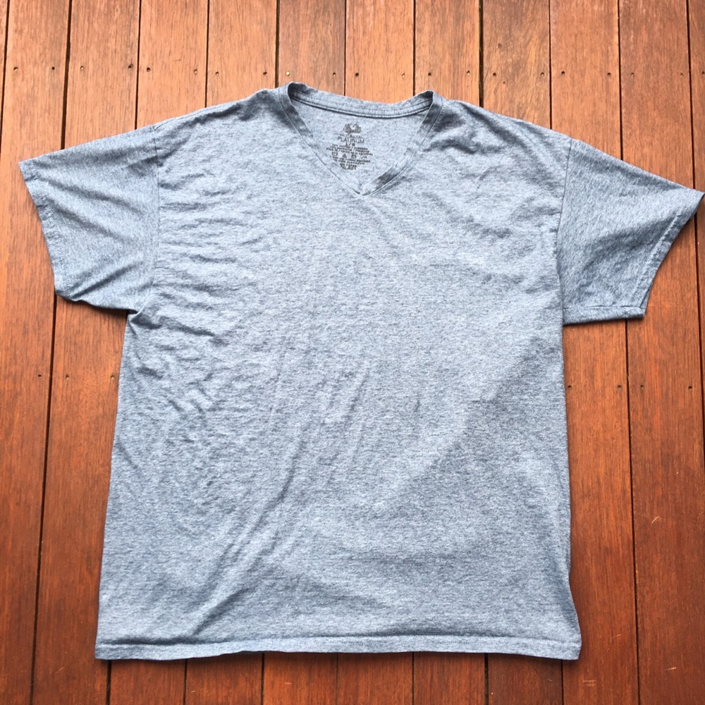 Fruit of the Loom Platinum Blue V-Neck Tee